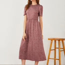 Vestido de manga farol jaspeado