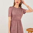 Vestido de manga farol jaspeado