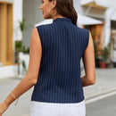 Clasi Blusa de rayas verticales de cuello con cordon