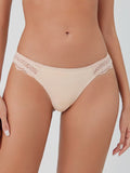 Lenceria De Encaje De Tanga Con Contraste De Color