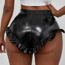 Slayr Shorts De Pu Con Ribete De Volantes