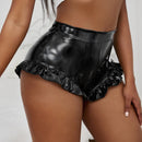 Slayr Shorts De Pu Con Ribete De Volantes