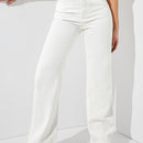 Jeans de talle alto unicolor