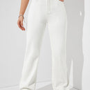Jeans de talle alto unicolor
