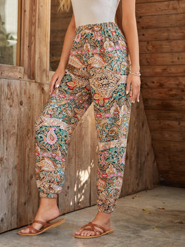 EMERY ROSE Pantalones conicos con estampado de paisley