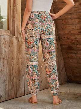 EMERY ROSE Pantalones conicos con estampado de paisley