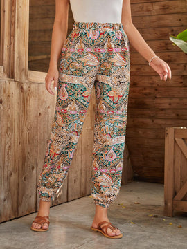 EMERY ROSE Pantalones conicos con estampado de paisley