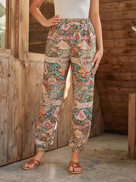 EMERY ROSE Pantalones conicos con estampado de paisley