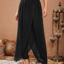 Pantalones de cintura elastica bajo tulipan