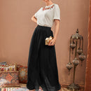 Pantalones de cintura elastica bajo tulipan