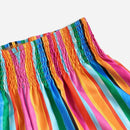 VCAY Shorts de rayas de color combinado de cintura fruncido