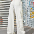 Jeans cargo con cremallera con bolsillo con solapa