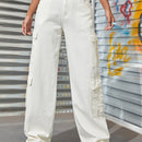 Jeans cargo con cremallera con bolsillo con solapa