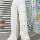 Jeans cargo con cremallera con bolsillo con solapa