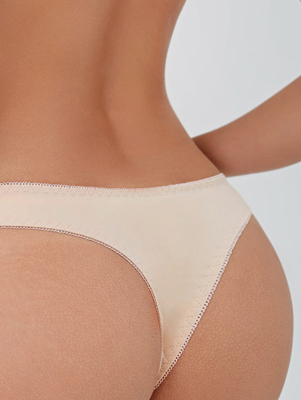 Lenceria De Encaje De Tanga Con Contraste De Color