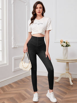 Mulvari Pantalones ajustados de talle alto