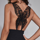 Prive Vestido ajustado de tirantes con mariposa aplique de espalda abierta
