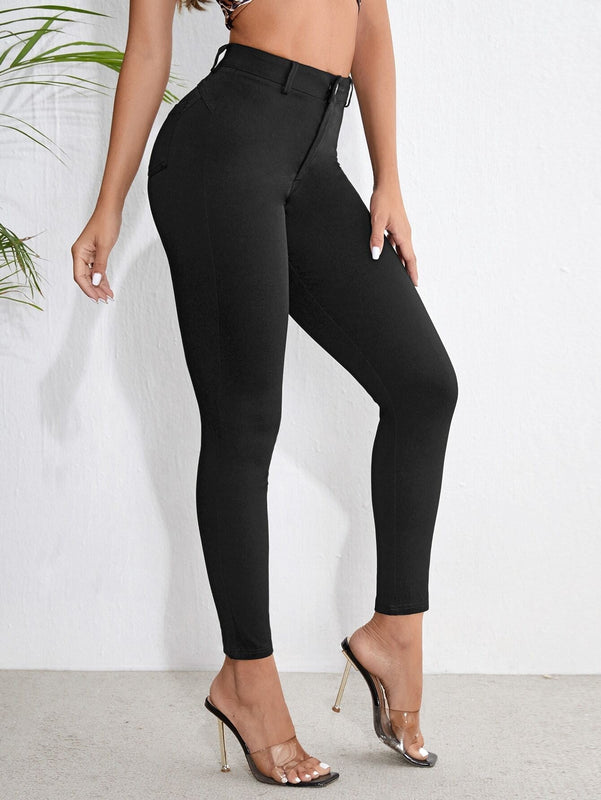Essnce Pantalones ajustados de cintura alta