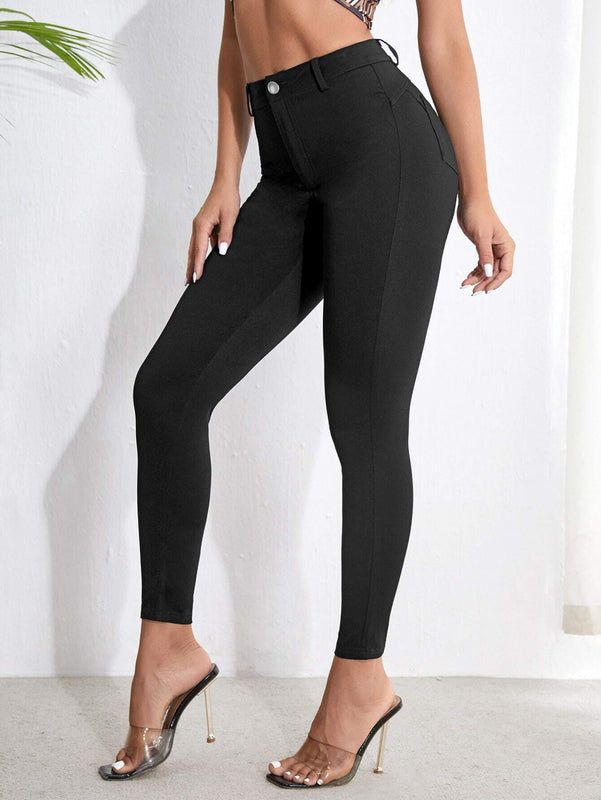 Essnce Pantalones ajustados de cintura alta