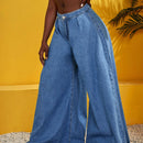 SXY Jeans cremallera de pierna ancha
