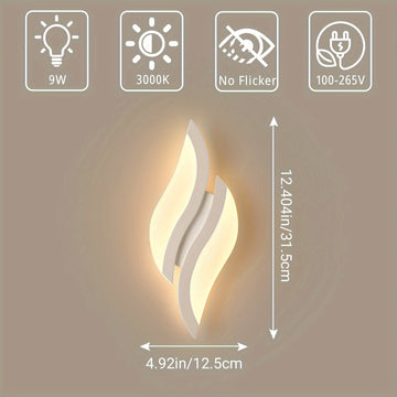 Lámpara de pared LED moderna, luz lineal blanca de 3000K, montaje semibruto de hierro fundido con acabado de metal mate, cableado, control de interruptor, sin necesidad de batería, para salón, dormitorio, pasillo, escaleras - compatible con 110V-240V
