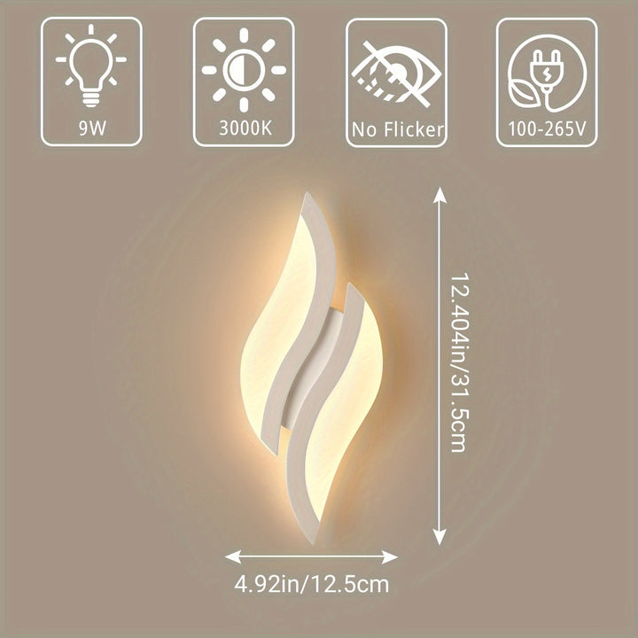 Lámpara de pared LED moderna, luz lineal blanca de 3000K, montaje semibruto de hierro fundido con acabado de metal mate, cableado, control de interruptor, sin necesidad de batería, para salón, dormitorio, pasillo, escaleras - compatible con 110V-240V