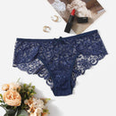 Tangas con encaje floral con diseno de lazo