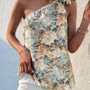 VCAY Top con estampado floral con cordon de un hombro