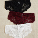 Set De 3 Tangas De Encaje Floral, Lenceria