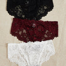 Set De 3 Tangas De Encaje Floral, Lenceria