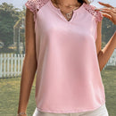 Clasi Blusa con encaje en contraste de cuello de muesca