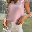 Clasi Blusa con encaje en contraste de cuello de muesca