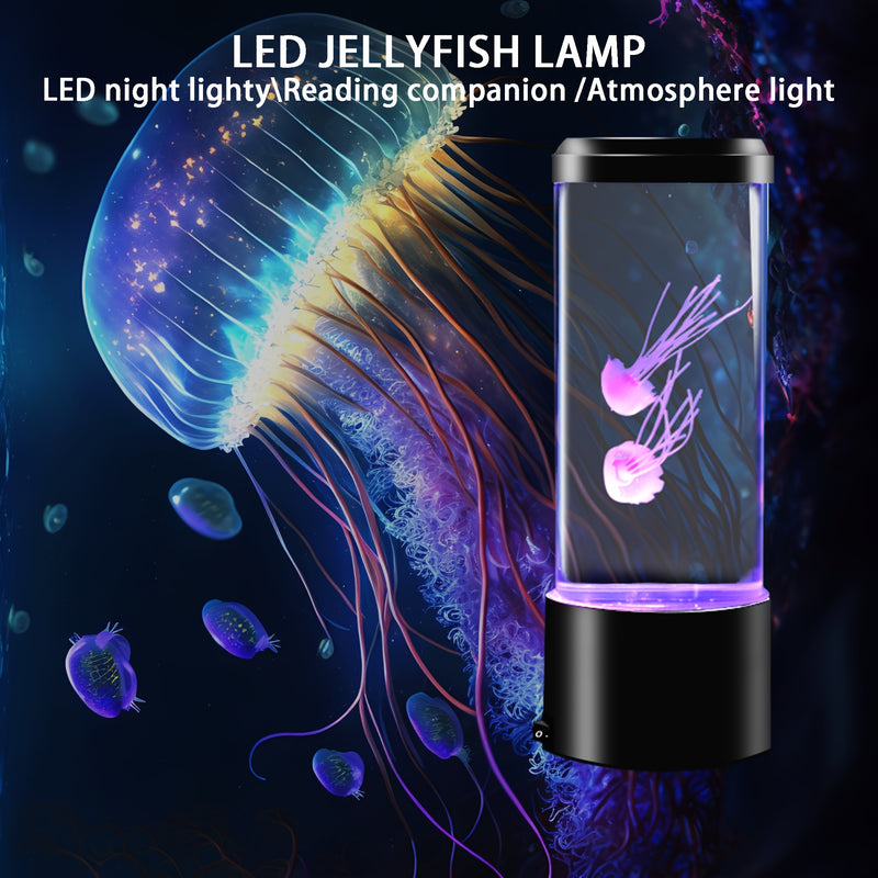 1 lámpara de medusa, luz estilo acuario para un ambiente relajante, interruptor de un solo toque, adecuada para decoración del hogar o la oficina, regalo de vacaciones.