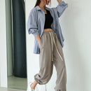 DAZY Pantalones Tapered Con Bolsillos Inclinados Y Cintura Ajustable Con Cordon
