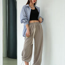 DAZY Pantalones Tapered Con Bolsillos Inclinados Y Cintura Ajustable Con Cordon