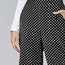 EZwear Pantalones palazzo de lunares de cintura fruncido
