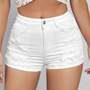 Frenchy Shorts en mezclilla desgarro bajo de doblez