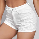 Frenchy Shorts en mezclilla desgarro bajo de doblez