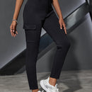 EZwear Pantalones cargo ajustados con bolsillos con solapa