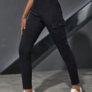 EZwear Pantalones cargo ajustados con bolsillos con solapa