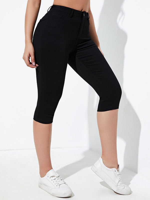 Essnce Pantalones capri ajustados con bolsillo diagonal