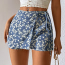 PETITE Skort floral cruzado con nudo lateral