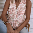 LUNE Blusa con estampado floral de gasa