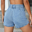 ICON Skort mezclilla de talle alto bajo cruzado