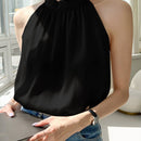 DAZY Camisa sin manga unicolor de espalda con abertura de ojo