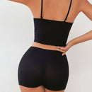 unicolor tejido de canale Boyshorts Set de lenceria