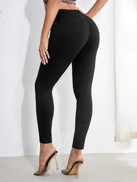 Essnce Pantalones ajustados de cintura alta