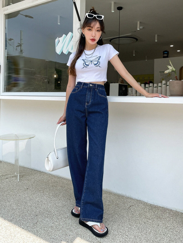 DAZY Jeans De Cintura Alta Con Piernas Anchas