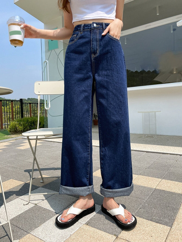 DAZY Jeans De Cintura Alta Con Piernas Anchas