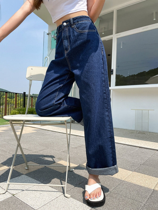 DAZY Jeans De Cintura Alta Con Piernas Anchas